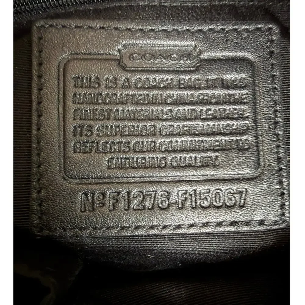 Coach Signature Canvas Shoulder Bag Black Gray Monogram Crossbody Purse Classic - Picture 6 of 15